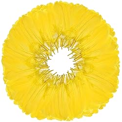 FeelfunFeather 120pcs Yellow Goose Feathers 6-8