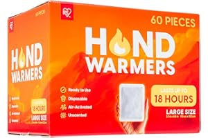 IRIS USA Hand Warmers – 60 Individual Warmers, Long-Lasting for Warm and hot Hands - On The Go, Disposable, 4-Year-Lasting Ha