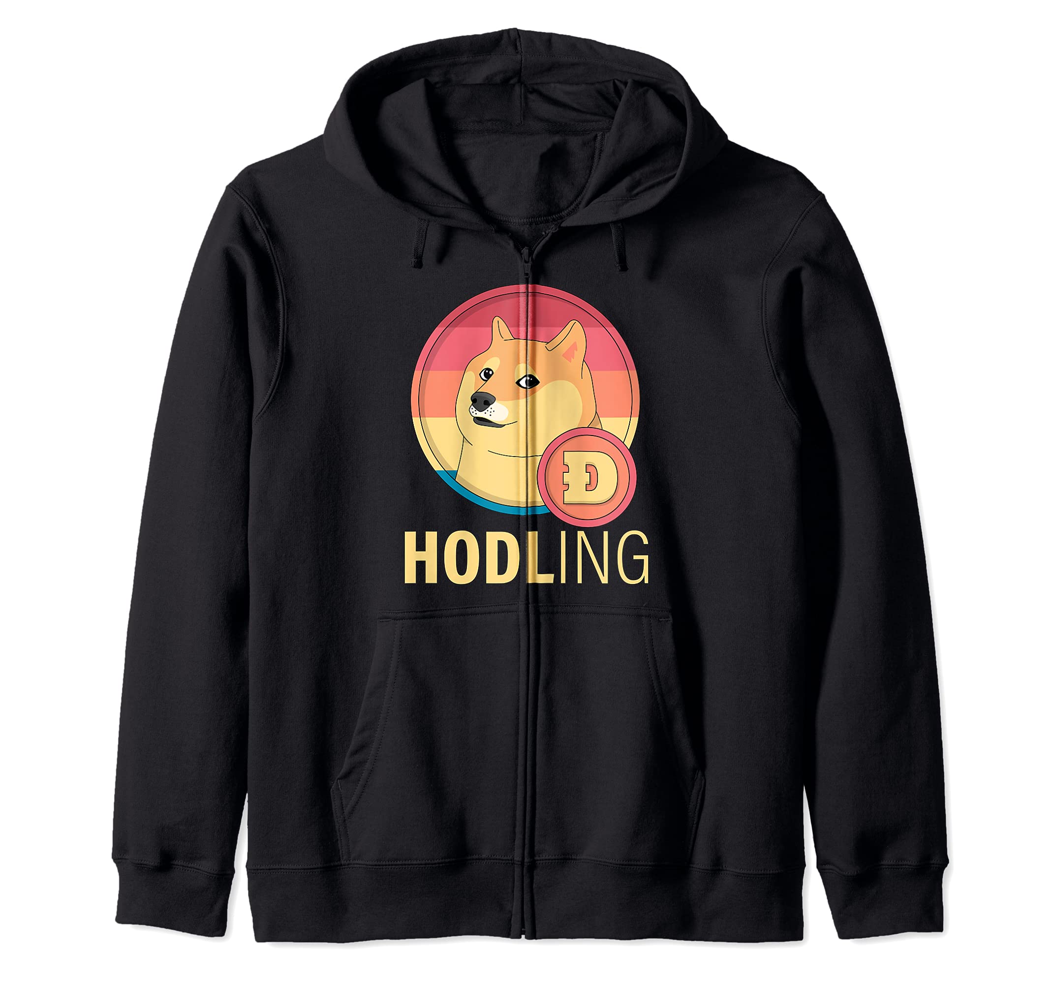 Hodling Doge Coin Crypto Digital Currency Cryptocurrency Buy Zip Hoodie