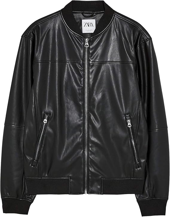 zara man black bomber jacket