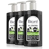 Biore Deep Pore Charcoal Face Wash, Daily Facial Cleanser for Dirt & Makeup Removal, for Oily Skin, 6.77 Oz, Pack of 3