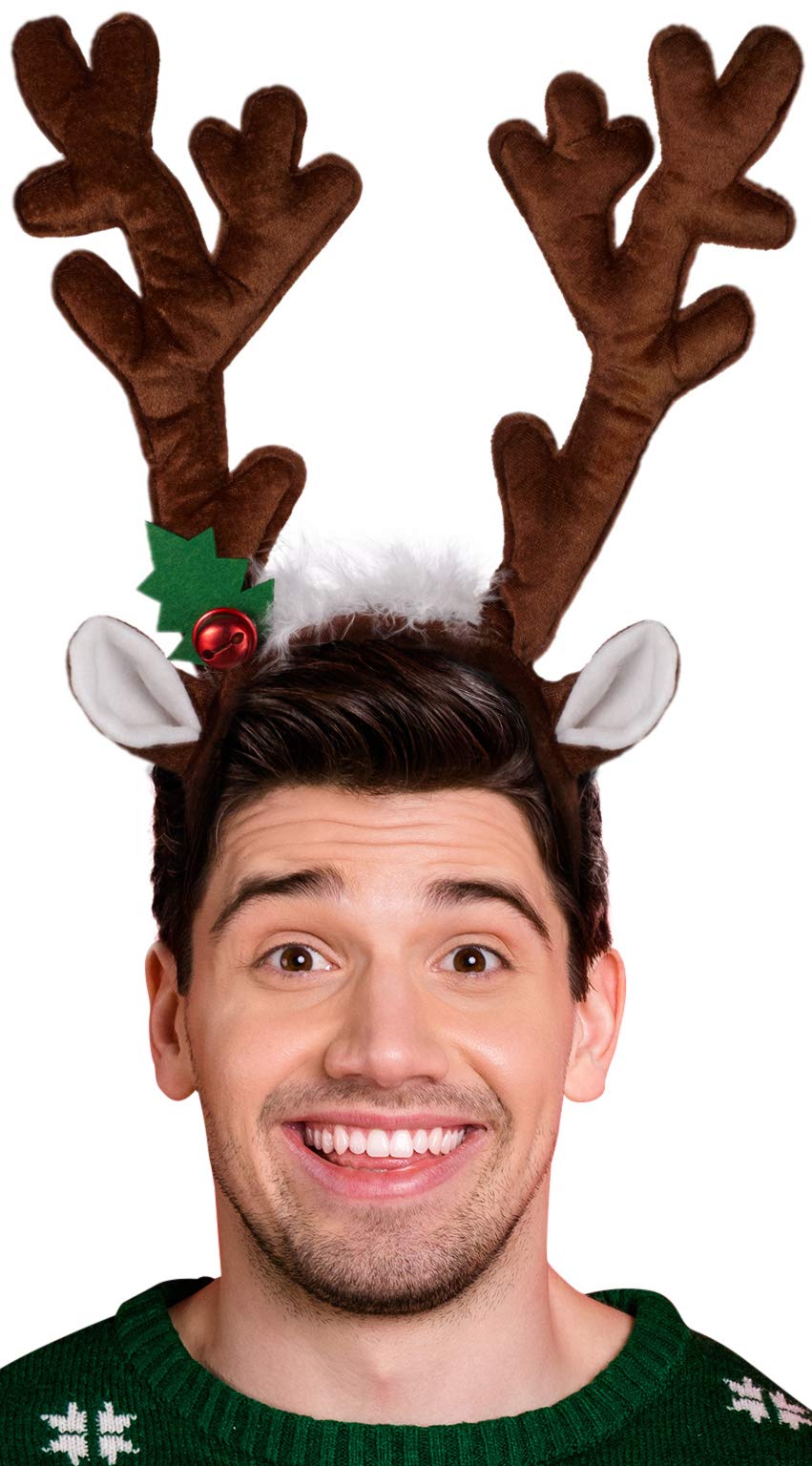 Balinco Reindeer/Moose Antlers or Headband - the perfect accessory for adults & children for Christmas or Carnival (Dark Brown)