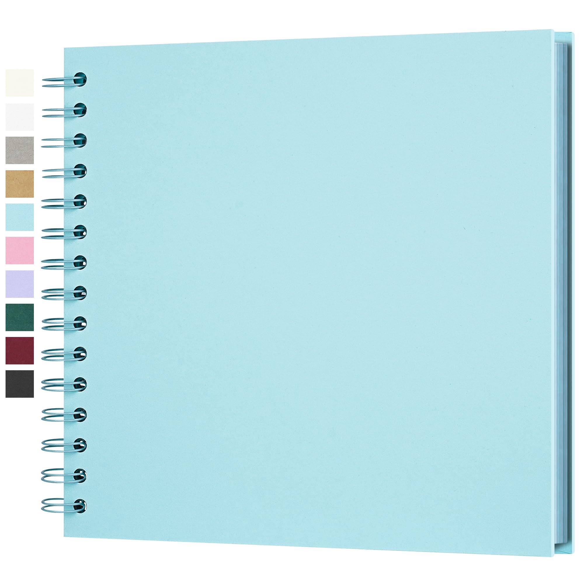 Yopih DIY Scrapbook Album 20.5x20.5 cm Hardcover Kraft Paper Scrap Book with 20 Sheets Memory Book for Family and Wedding Photography, Light Blue