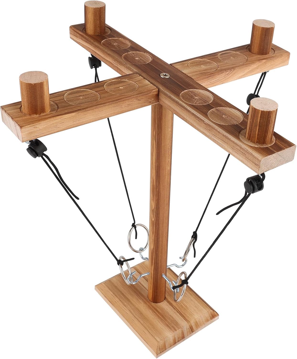 Ring Toss Game Hook and Ring for Kids Adults, Wooden Handmade Drinking Games with Shot Ladder, Outdoor Indoor Loop Throwing Hooks Party Decoration for Yard Games, pub, Family, (2-4 players)