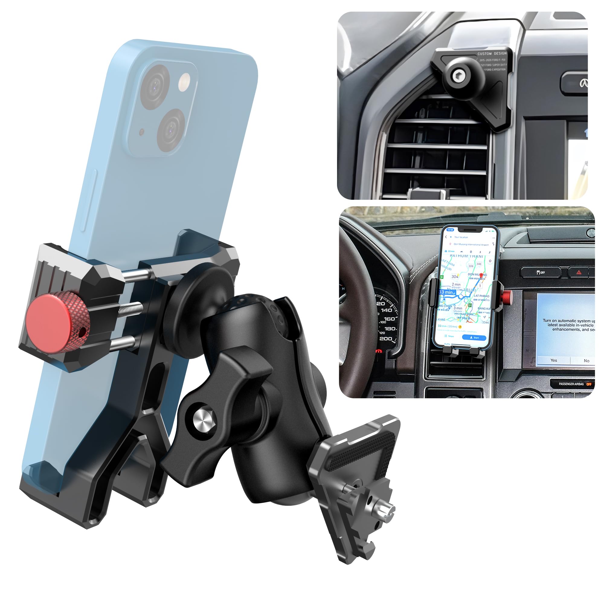 Photo 1 of EASEORD Phone Mount Compatible with Ford F-150 2015-2020, Expedition 2018-2021, Super Duty 2017-2021, 360 Rotation Aluminum F150 Vent Cell Phone Holder for All Phone iPhone Android Smartphone