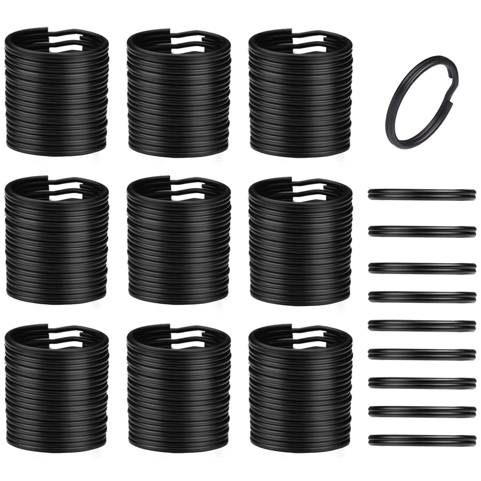 Photo 1 of 100pcs 20mm Key Ring Keychain Metal Black Round Split Key Chains Rings Connectors for Home Car Dog Tag Office Ornaments Keys Attachment