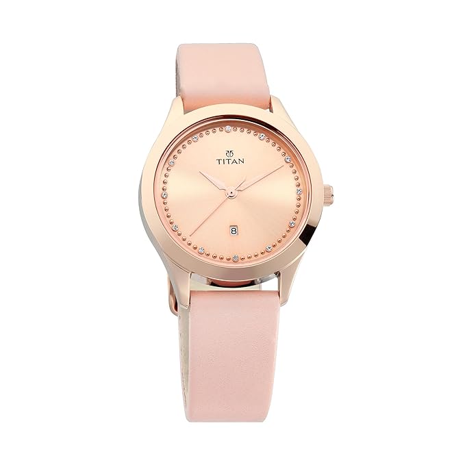 Titan Purple Fashion Basics Analog Rose Gold Dial Women's Watch-2570WL01