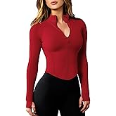 AVGO Women's Workout Jacket Lightweight Zip Up Cropped Yoga Jackets Slim Fit Athletic Tops with Thumb Holes