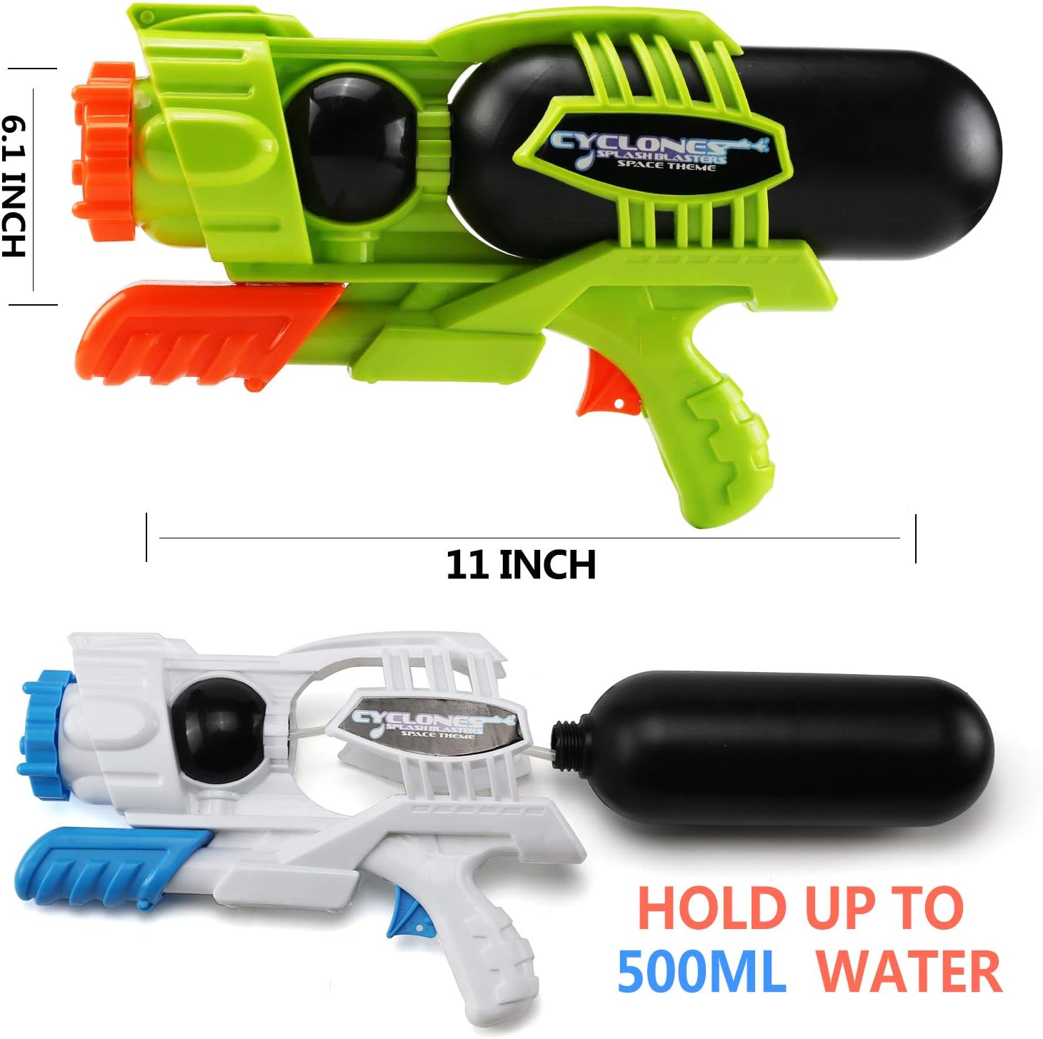 MAPIXO 2 Pack Super Water Gun(No Leaking), High Capacity Water Shooter Soaker Blaster Squirt Toy for Swimming Pool Party Sand Beach Game Outdoor Summer Fight Activity for Child Kid boy and Girl: Toys & Games