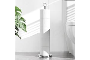 NIFFGAFF Toilet Paper Holder Stand(with Reserve Function), Free-Standing Spare Rolls Storage Holder, Stainless Steel