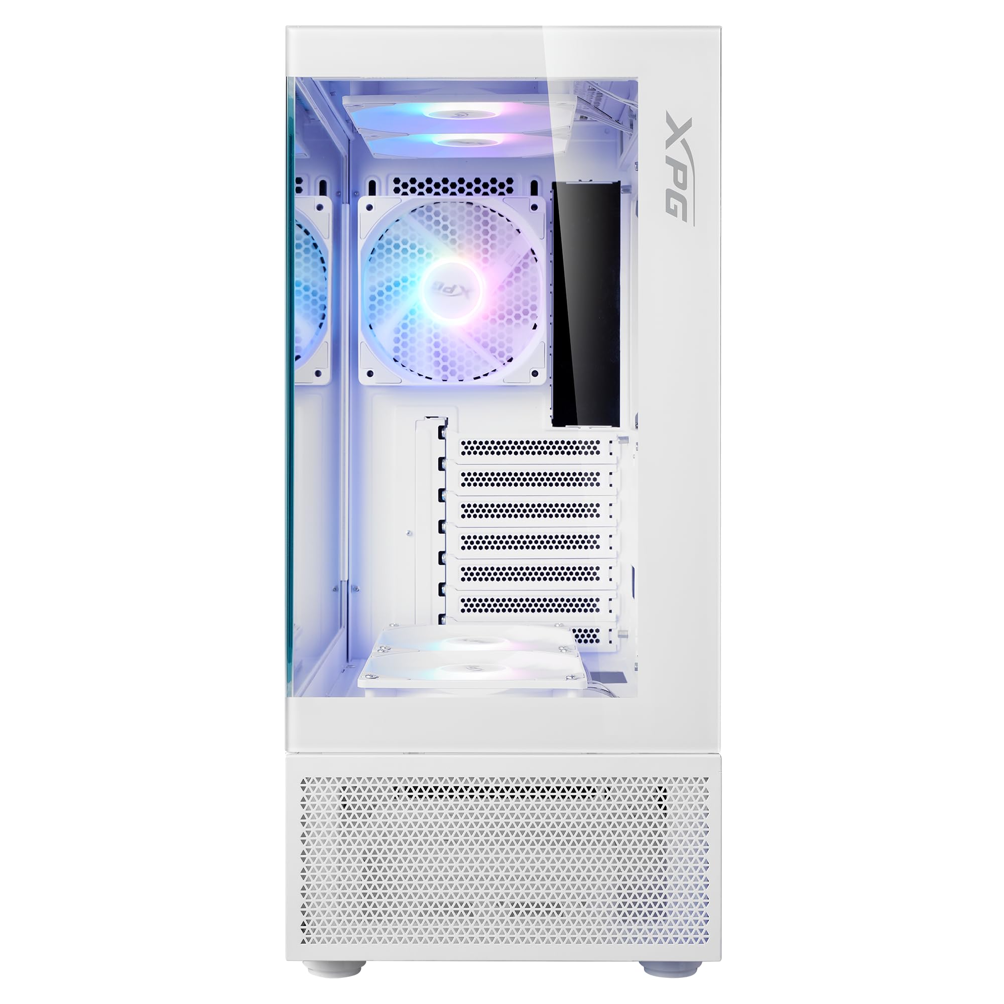 XPG Invader X Mini White ATX Mid Tower PC Case with 5 X ARGB Fans, VGA Support Up to 330mm, CPU Cooler Support Up to 166mm - INVADERXMINIMT-WHCWW 3