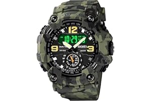 Gosasa Men's Large Face Outdoor Sports Watches Military S-Shock Watch Waterproof, Backlight, Alarm, Stopwatch Features - Rugged Wristwatch for Training, Hiking, and Adventure