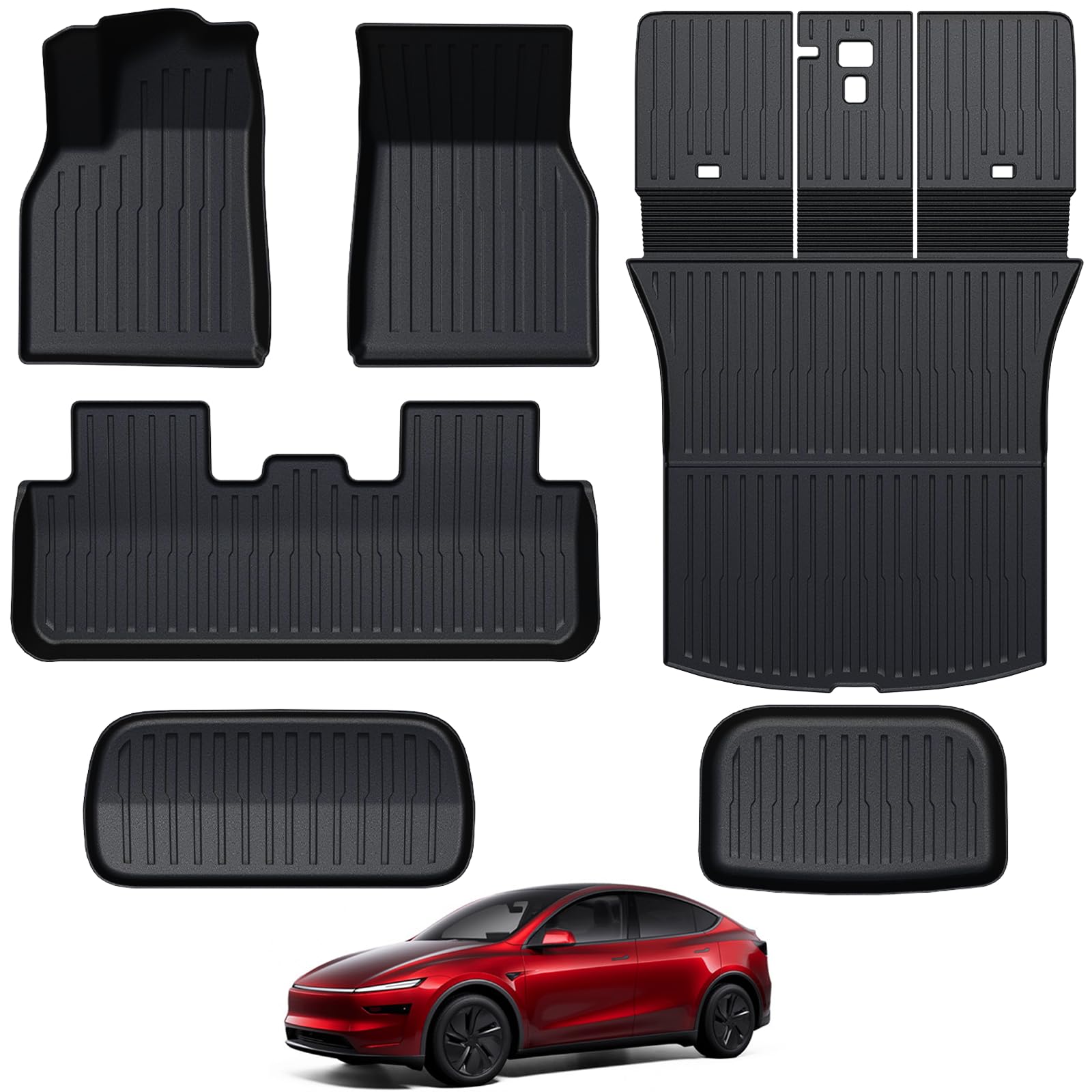Photo 1 of GALVAGNITE Floor Mats Set for 2025 2026 Tesla Model Y Juniper Accessories, Full Coverage All Weather Floor Mats Cargo Mat with Backrest Protectors