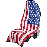 Prpeko Terry Cloth seat Cover Universal Waterproof Car Sport Towel Seat Cushion Non-Slip Sweat-Absorbent Towel Cloth Suitable for Gym Workout, Universal Fit for Car SUV Van-Flag