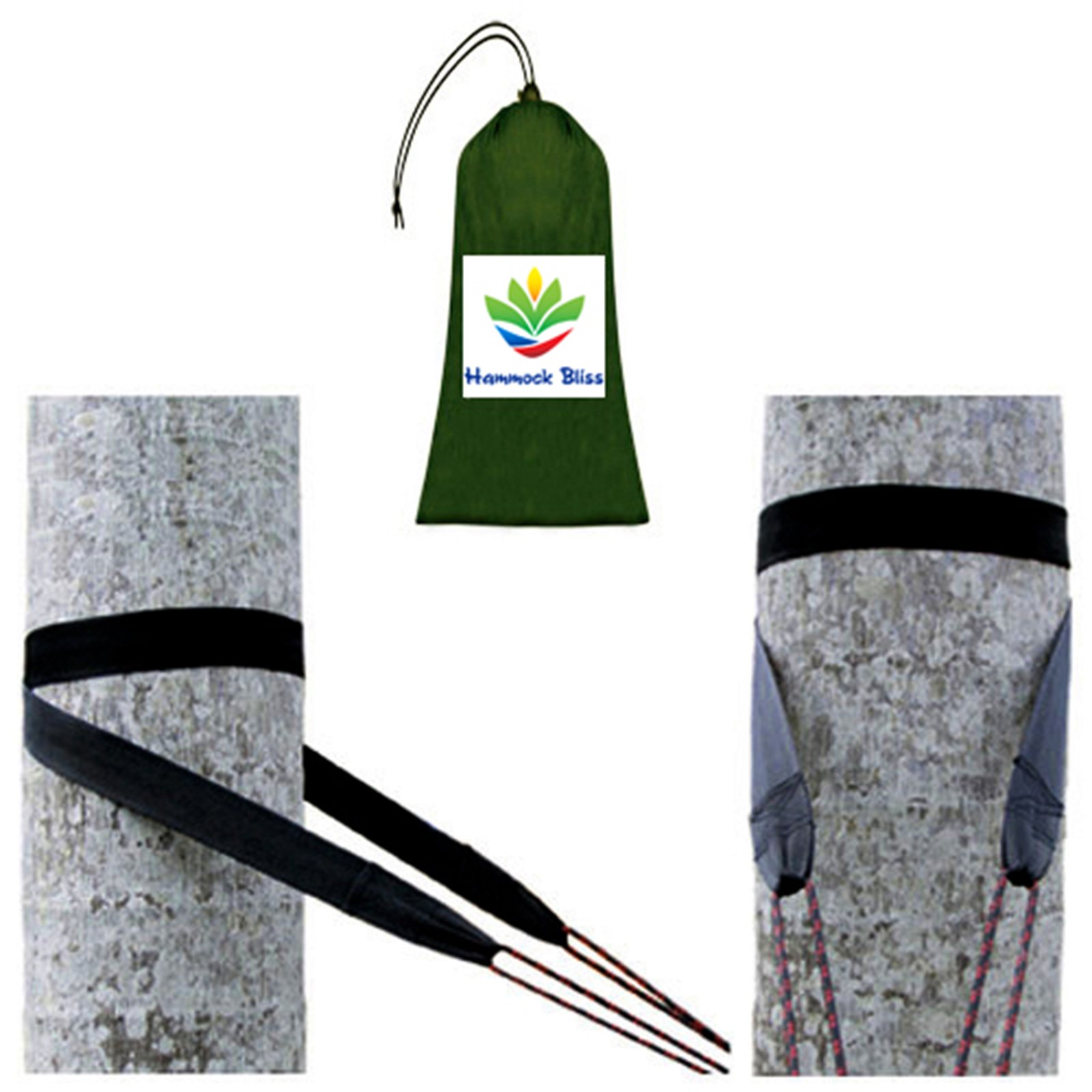 Hammock Bliss Tree Straps - Hang Any Hammock With Ease - Fast Setup - Super Strength - Only 3 oz / 90 Grams - - Set of 2 Straps