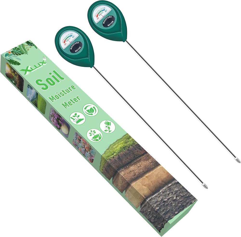 XLUX Long Probe Deep Soil Moisture Meter 2 Pack for Indoor Outdoor Plants