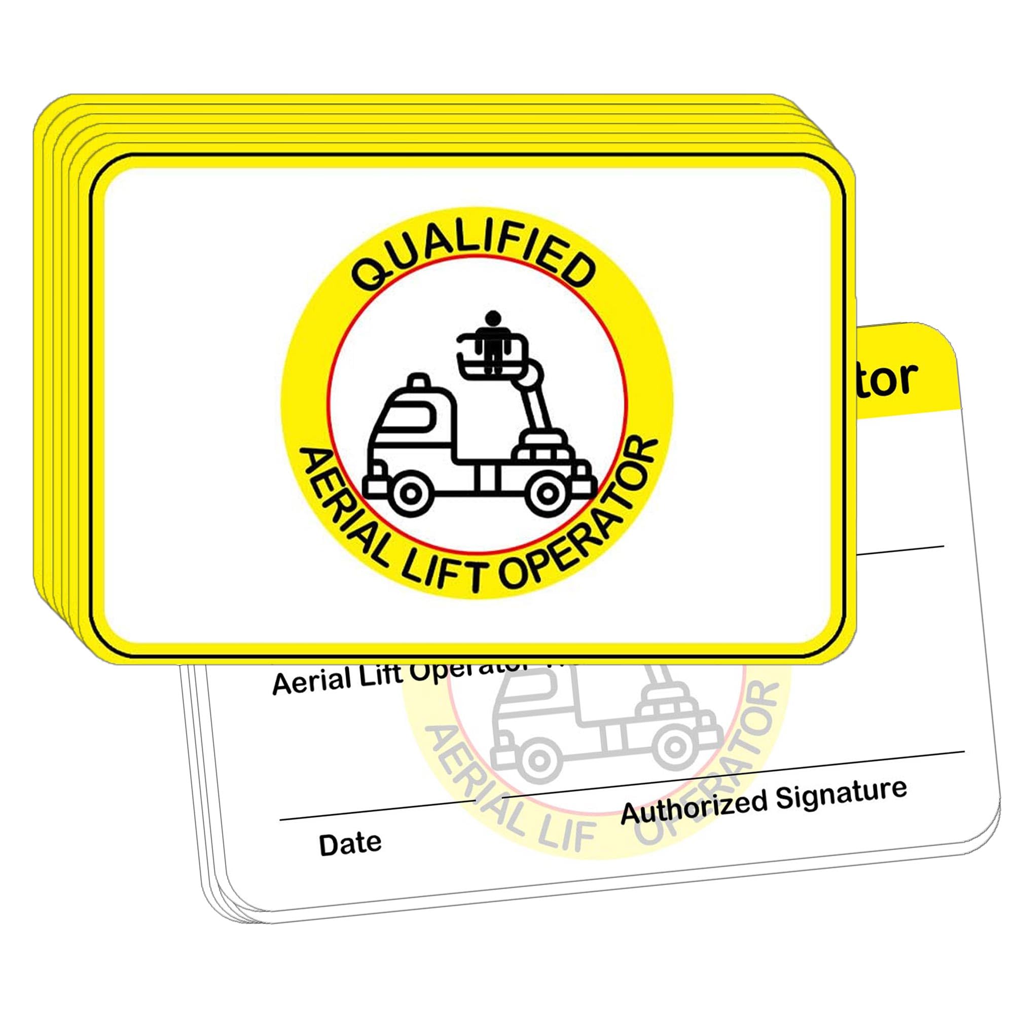 Qualified Aerial Lift Operator Certification Card 6Pcs Safety Wallet Cards Training Certificate Fill in Name Completion Certificate OSHA Checklist 3.5x2.25 Inch