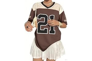 JINTING Oversized Jersey Shirts for Women - V Neck Baseball/Football Jerseys Shirt Team Number Y2k Streetwear Tee Tops