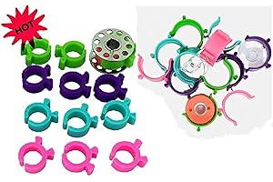 PEAVYTAILOR 62 Piece Bobbin Holder Set for Sewing Machines - Bobbin Clamps for Organizing Threads and Avoiding Tangles 50+12