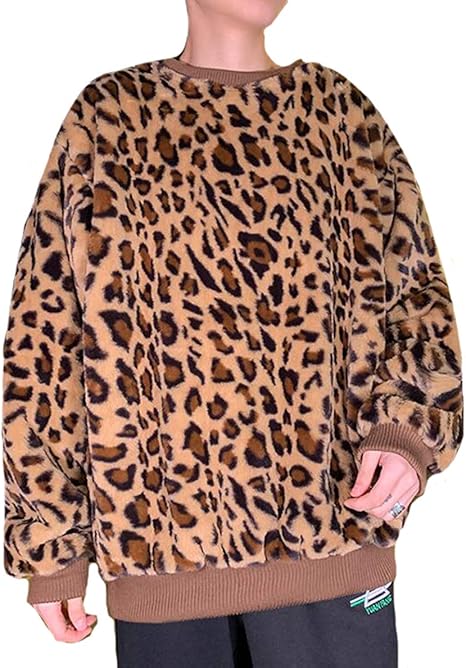 Amazon Piite パーカー メンズ ヒョウ柄 スウェットパーカー 個性 ヒップホップ トップス ゆったり 裏起毛 カジュアル トレーナー スタイリッシュ ニットパーカー 柔らかい 厚手 ストリート系イエロー4 トレーナー パーカー 通販