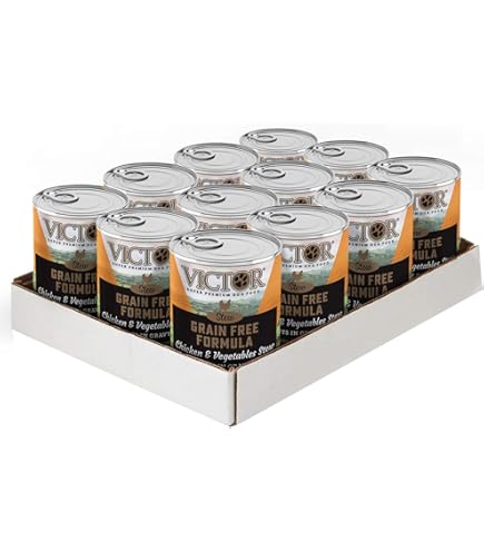 VICTOR Super Premium Dog Food  Chicken and Rice Formula Pt  Canned Wet  Adult Dog and Puppy Food  Ideal Kibble Topper or Standalone Meal  All  Breed Sizes, 12 x