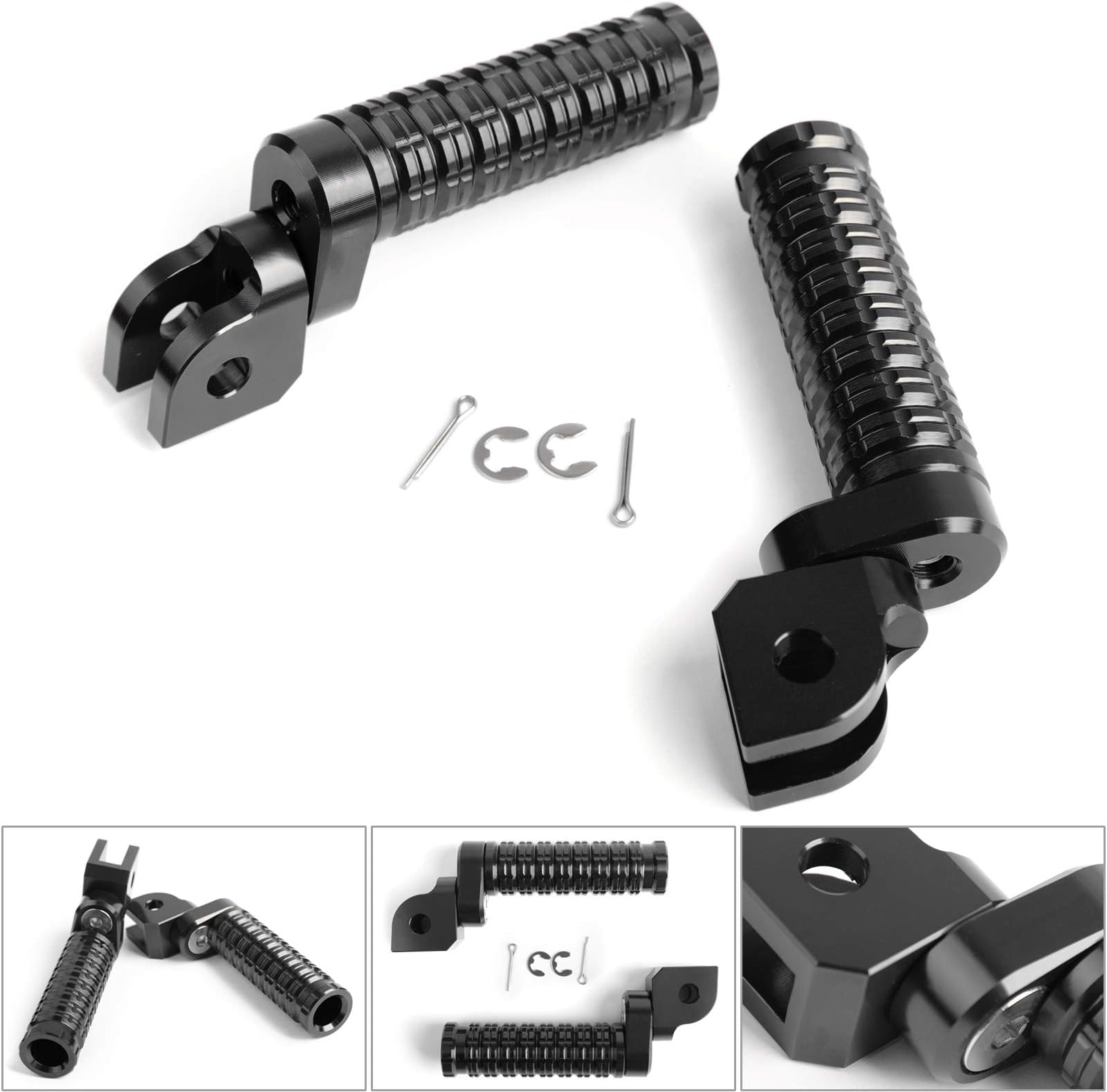 Artudatech Motorbike Foot Rest, Motorcycle Front Foot Peg Bracket Footrest Foot Pegs for S-U-Z-U-K-I GSXR 600 750 1000 H-O-N-D-A CBR300R CBR600RR