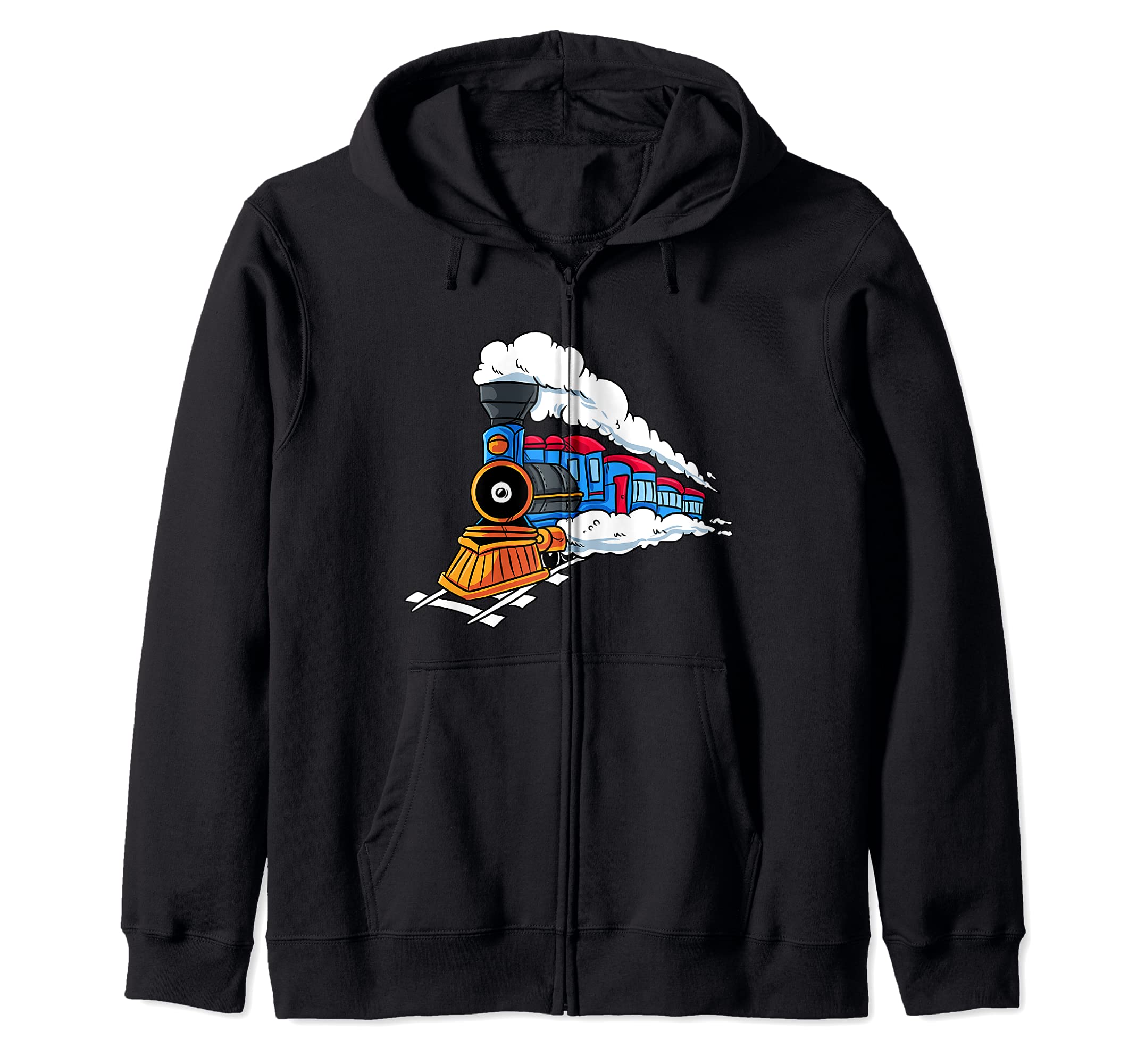 Steam Locomotive Train Gift for Kids Railroad Conductor Zip Hoodie