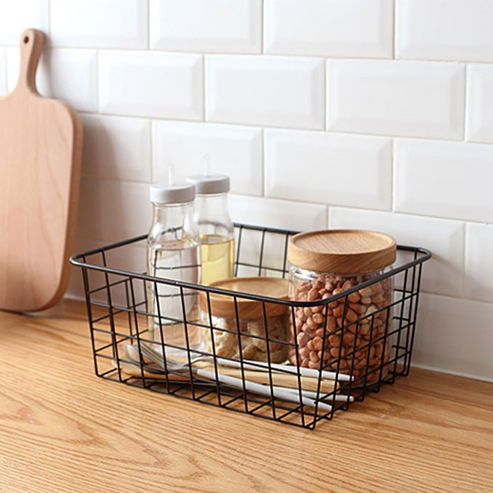 TEERFU Wire Storage Basket Bins Organizer,Large Metal Wire Basket Freezer Storage Organizer Bins with Handles for Kitchen Cabinets Pantry - Image 4