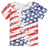 Boys Girls 4th of July T-Shirt American Flag Short Sleeve Shirt Kids Patriotic Outfit Independence Day Tee Tops 2-7T