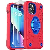 KCJ Compatible with iPhone 14 Case & iPhone 13 Case with [2 x Screen Protectors+1xCamera Lens Protector] Military Grade Drop Protection Case for iPhone 14/iPhone 13 6.1"