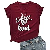 DANVOUY Womens V-Neck Cute Tees Funny Graphic T Shirt