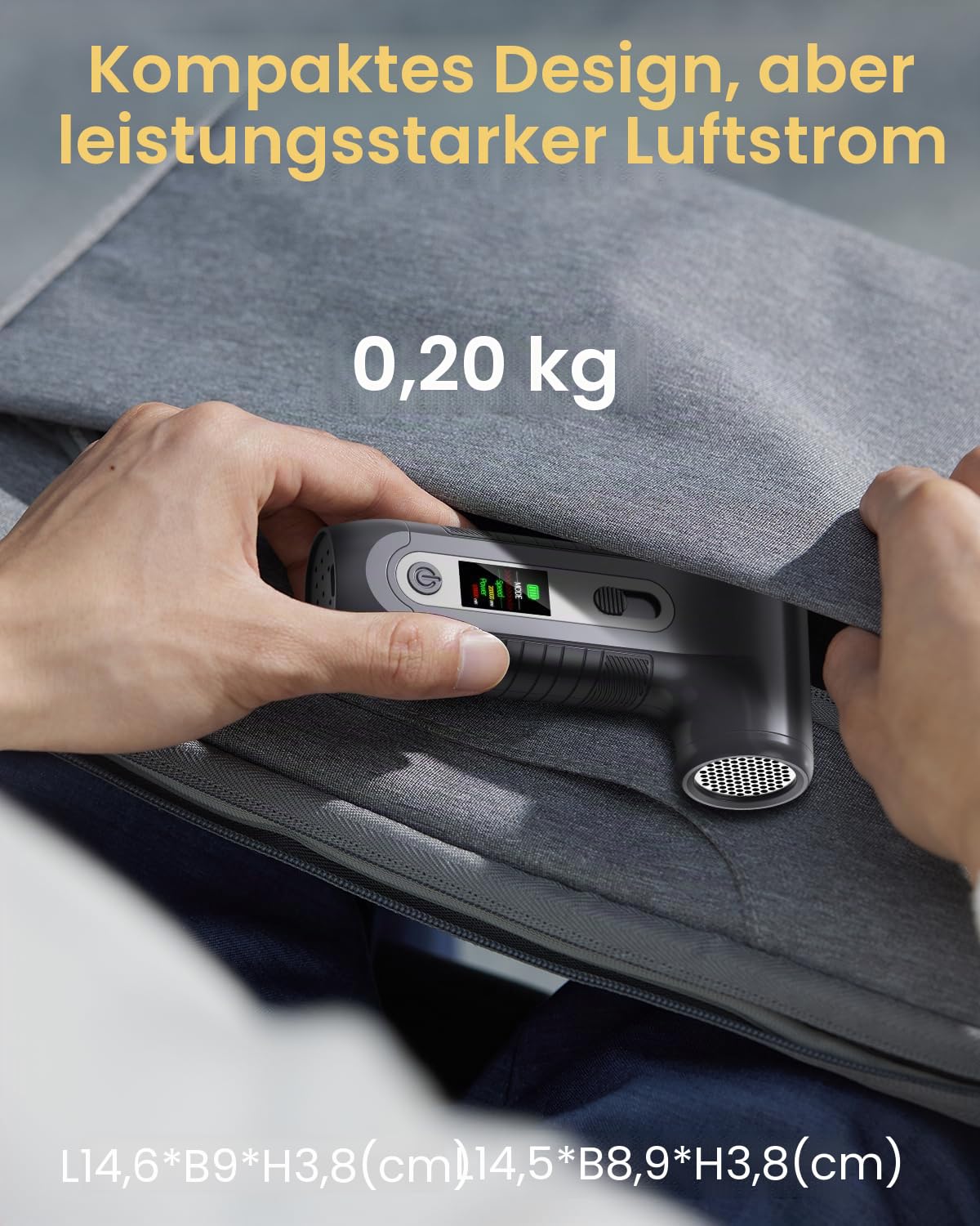 Elektrische Staubgebläse 200000 RPM mit HD‑Display - Air Duster Mini‑Gebläse für PC‑Reinigung mit LED‑Licht, Druckluftspray für Laptops, Tastatur, Elektronik, Modell W06, Silber 8
