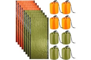 Hlsicnalm 8 Pack Emergency Sleeping Bag Thermal Survival Sleeping Bag Waterproof for Outdoor Camping Hiking Adventure