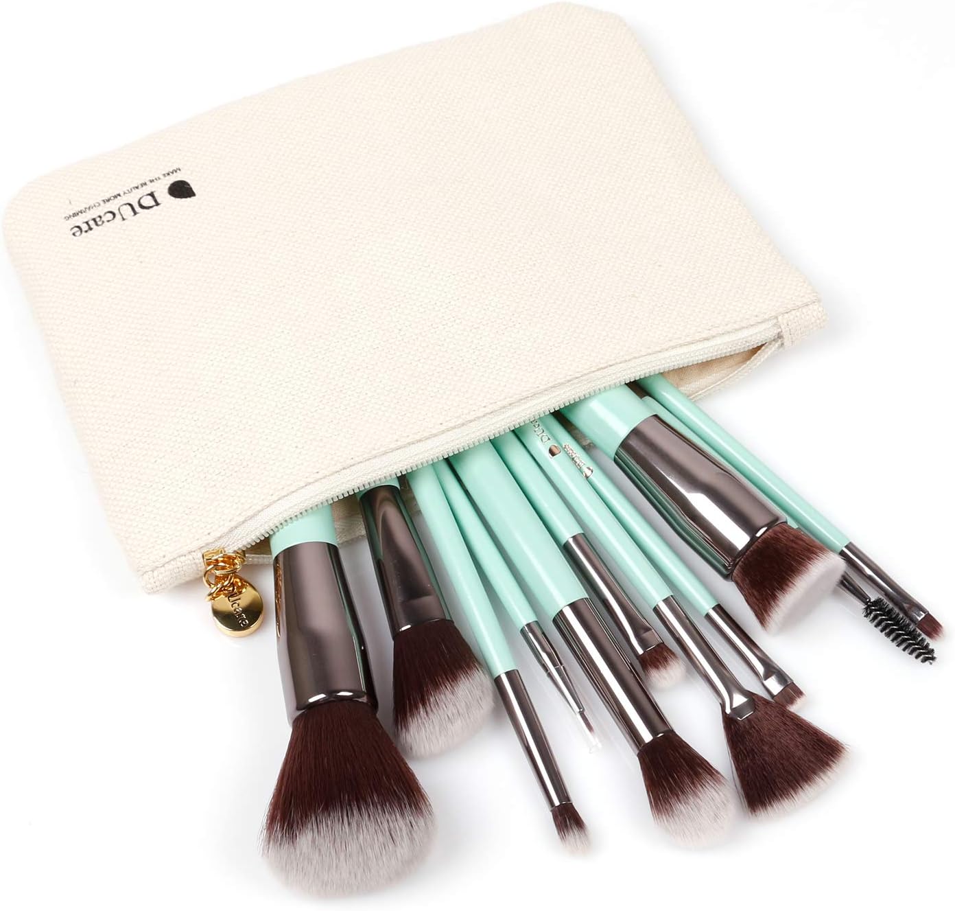 DUcare Makeup Brush Set Kabuki Professional Makeup Brushes, Mint Green
