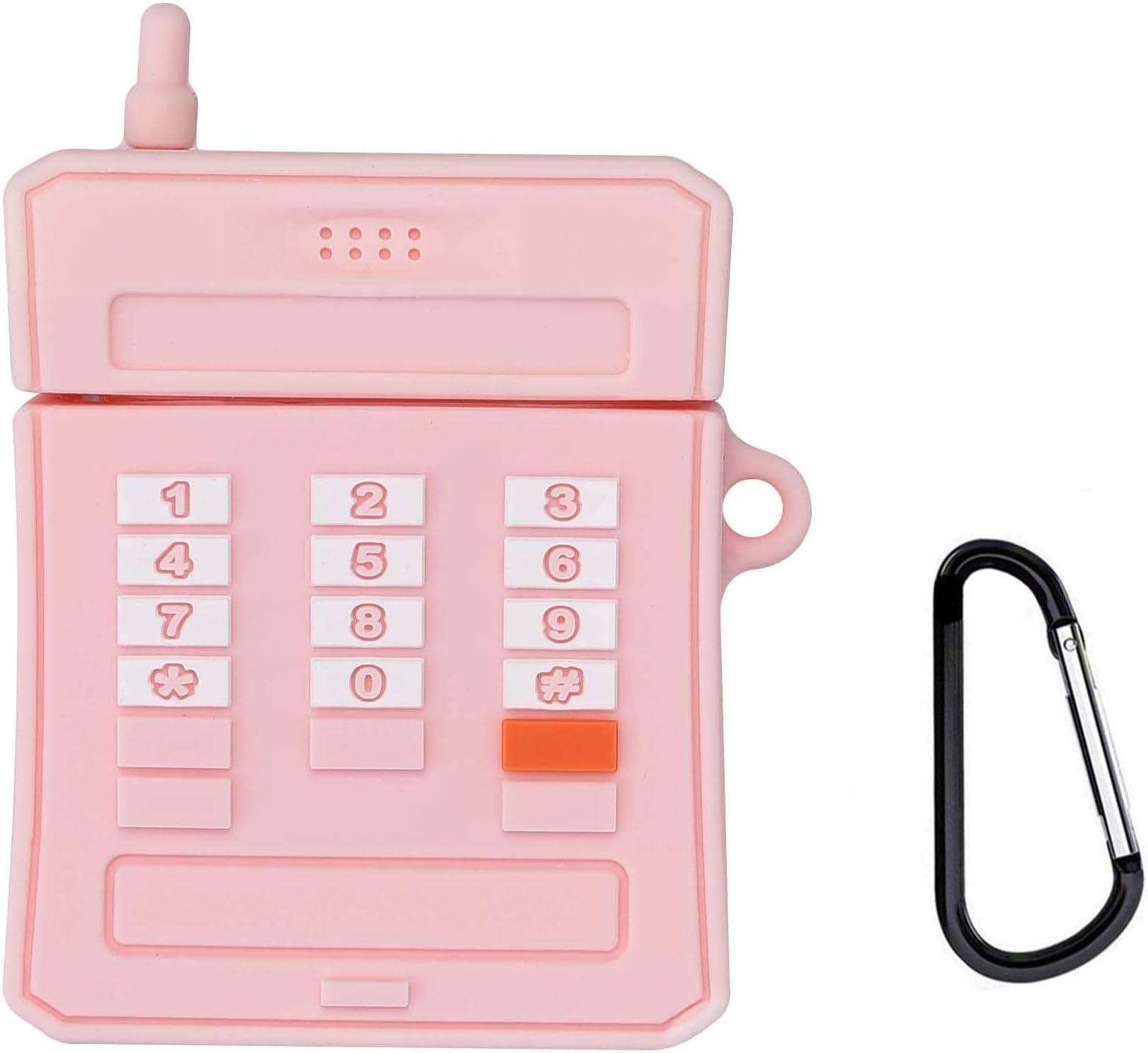 Awin Case for Airpods Case,AirPods 2 Case,Airpods Accessories,3D Cute Cartoon Pink Telephone Silicone Girls Kids Protective Case Compatible for Airpods 1 & 2 Charging Case (Pink Telephone)