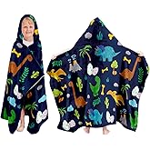 JOPJOLIW Dinosaur Hooded Bath Towel for Kids, 30"x50" Kids Hooded Bath Towel, Soft Toddler Beach Towels, Dinosaur Towels for Boys Girls, Beach Towel Poncho Pool Swim