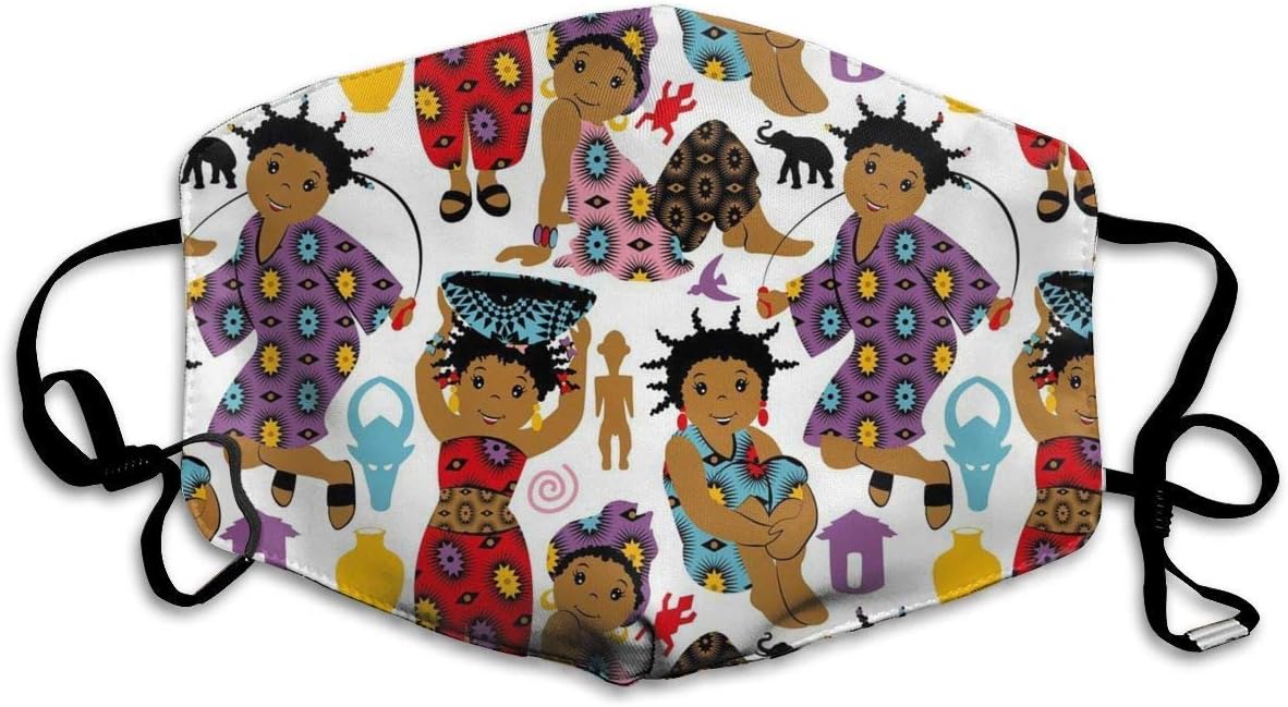 Mouth Mask, Dust Masks, Flu Allergens Masks African Girls Anti Pollution Dust Mask Washable and Reusable Face Mouth Mask Protection from Flu Germ Pollen Allergy Respirator Mask