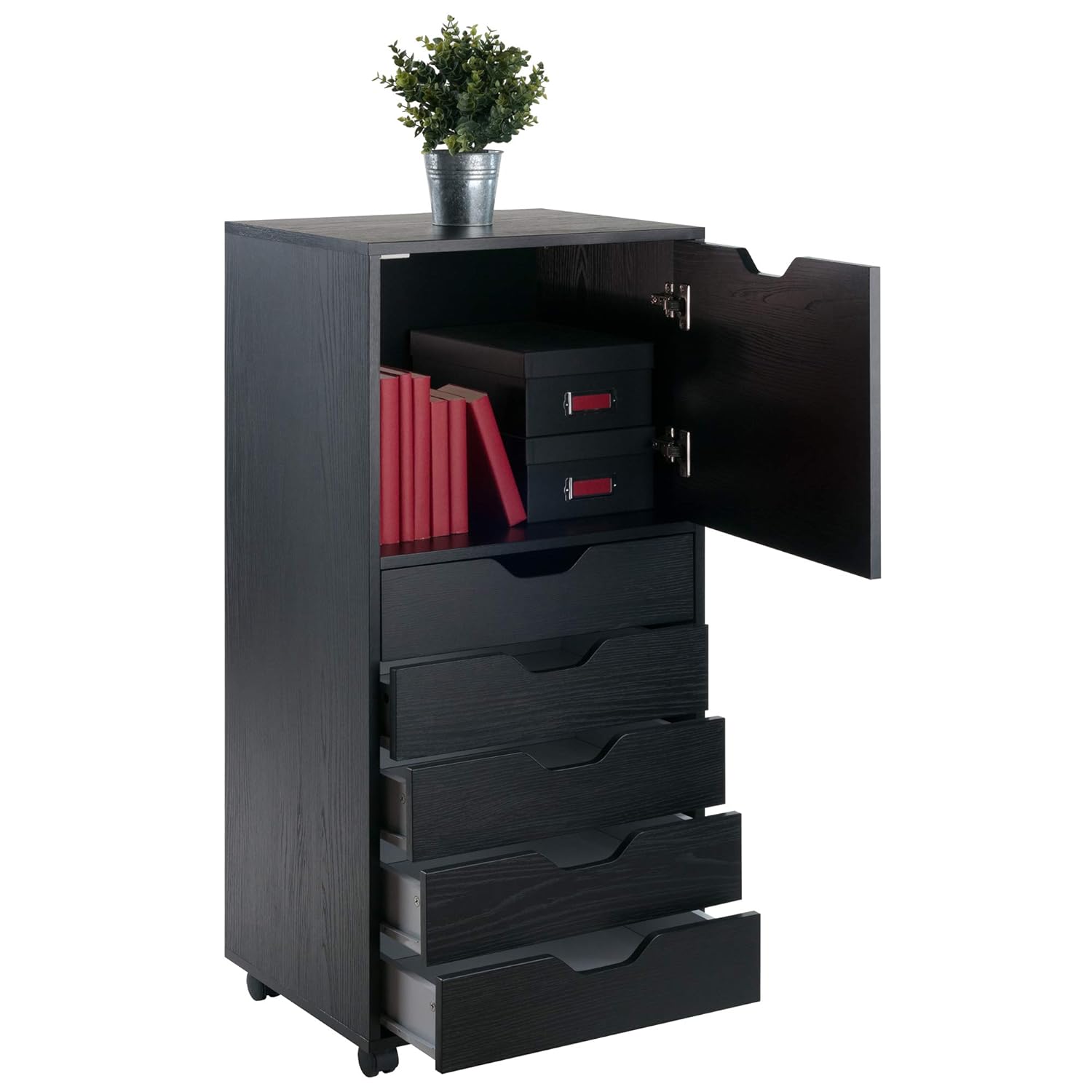 Black Winsome Wood Halifax Storage Organization Home Office Cabinets Home Office Furniture