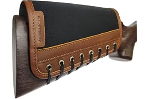Tas Trost Leather Rifle Buttstock Cover with Check Rest Padd,Rifle Holder Carrier Universal for Right and Left Handed