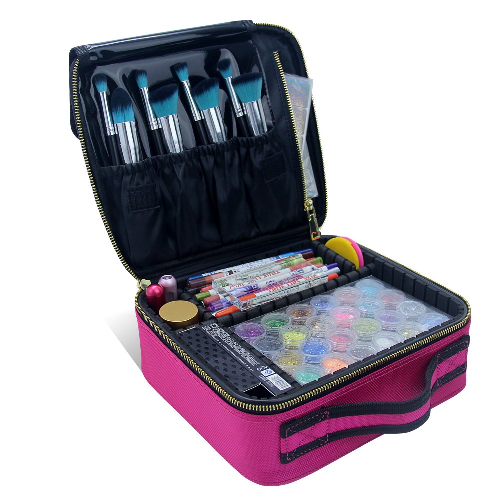 Travel Makeup Case,Chomeiu- Professional Cosmetic Makeup Bag Organizer Makeup Boxes With Compartments Neceser De Maquillaje