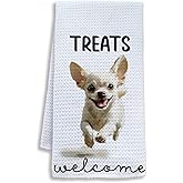 Shrago Funny Chihuahua Kitchen Towels, Chihuahua Gifts for Women Dish Tea Towels, Gifts for Dog Lovers Decorative Hand Towel for Bathroom Decor, 16x24 Inch