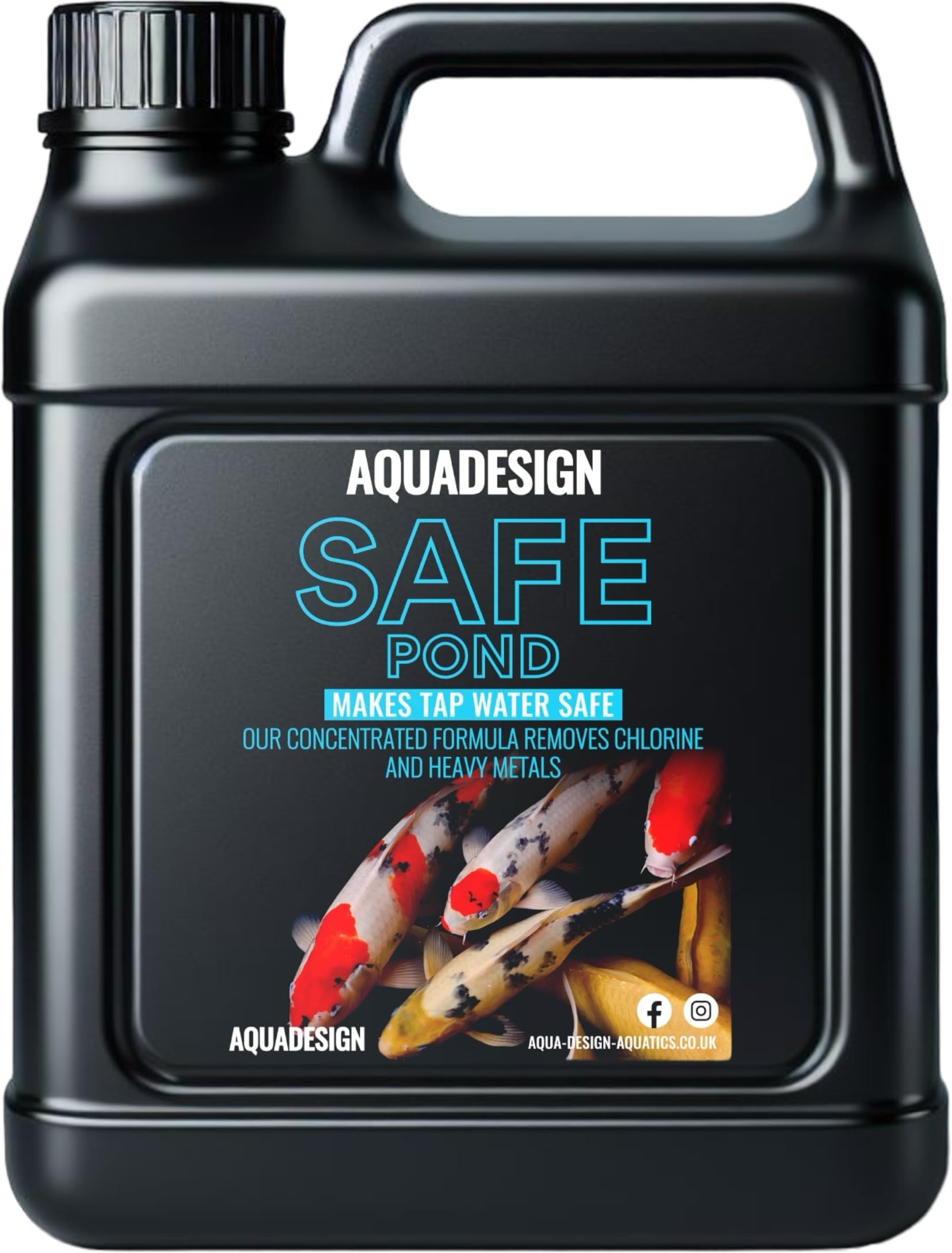AquaDesign POND SAFE 1000ML Pond Tap Water Conditioner Dechlorinator Chlorine Remover TREATS 25,000 Litres