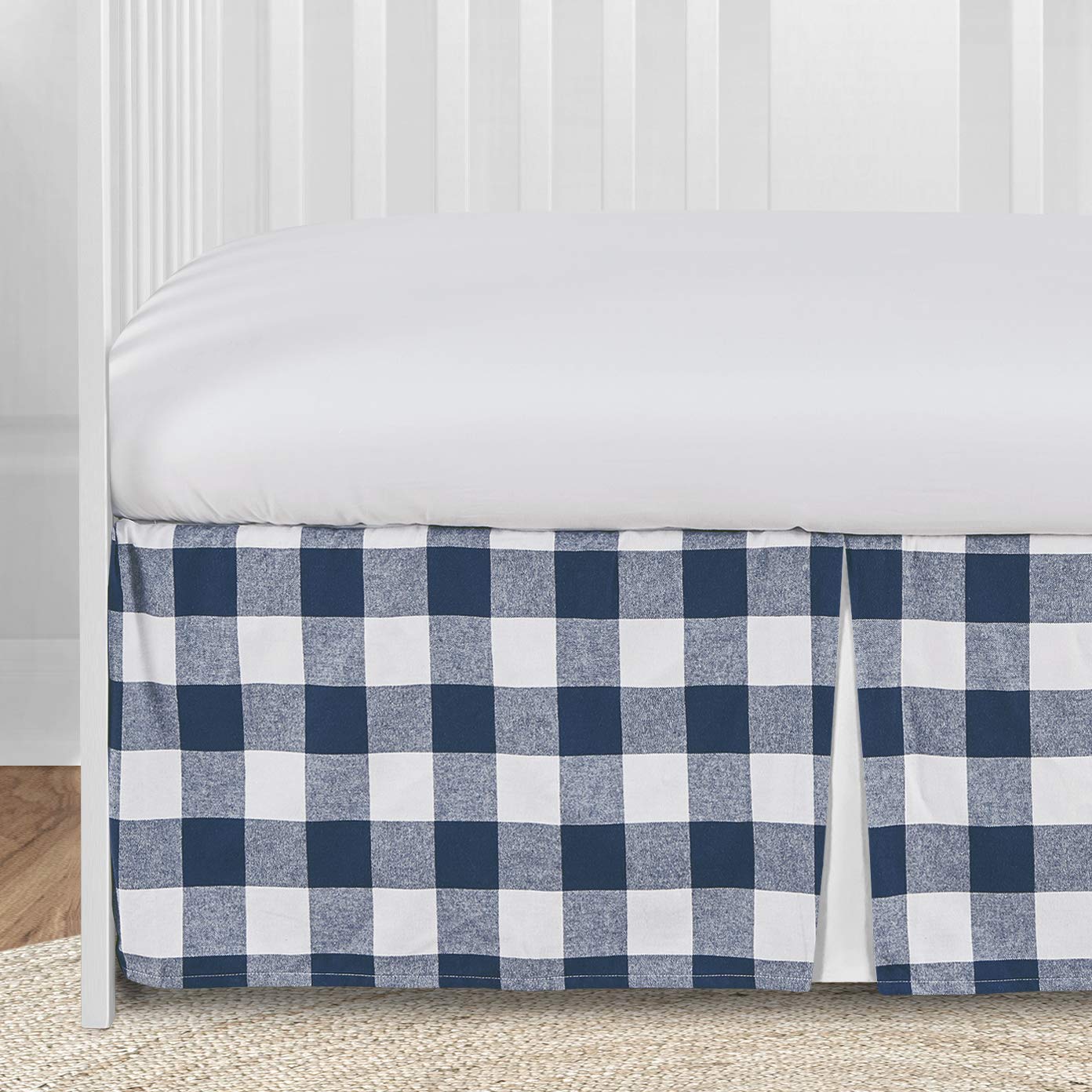 blue buffalo plaid crib bedding