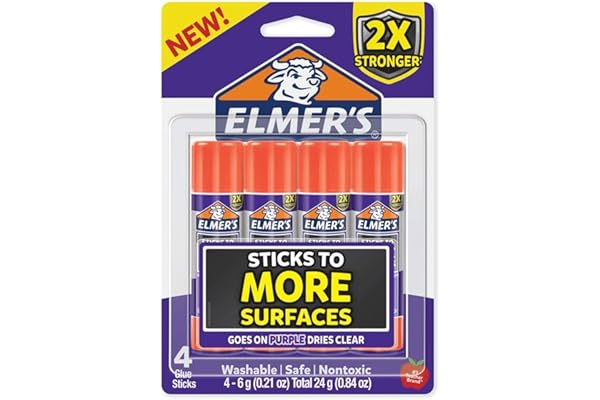 Elmer’s Extra Strength School Glue Sticks, Washable, 6 Grams, 4 Count