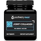 Youtheory Men’s Joint Collagen - Hydrolyzed Collagen Peptides Capsules - with Amino Acids & Natural Ingredients - Supports Muscle & Joint Health* - 120 Tablets (60-Day Supply)