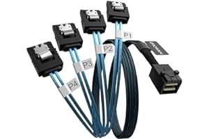 OIKWAN Internal Mini SAS to SATA Cable, SFF-8643 to SATA Forward Breakout Compatible with Raid Controller Hard Drive (3.3ft)