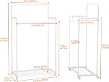HOMIDEC Clothes Rail Heavy Duty with Shelf White 155x72.5x41 cm view 6