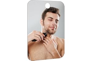 Nyosye Shower Mirror Fogless for Shaving Anti-Fog Frameless Wall Hanging Makeup,11.81" L x 7.87" W,Darkgrey