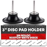 3-inch Conditioning Disc Pad Holder Assembly, Pack of 2-1/4'' Shank - Compatible with 3M ROLOC Scotch-Brite Brand Discs - Speed-Lok TR Quick-Change Attachment