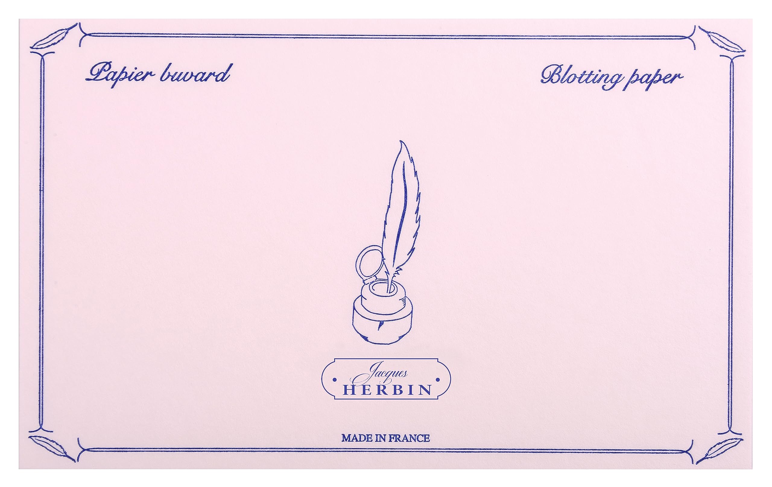 Jacques Herbin 25560T - One packet of 10 blotters - Format size 12x16 cm - weight 240g - Rose/ Pink Colour - Creative - Calligraphy tool - Writing - Drawing